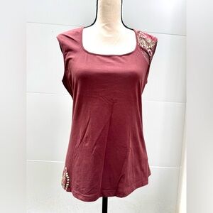 Lolë Women's Sleeveless Floral Top - Maroon